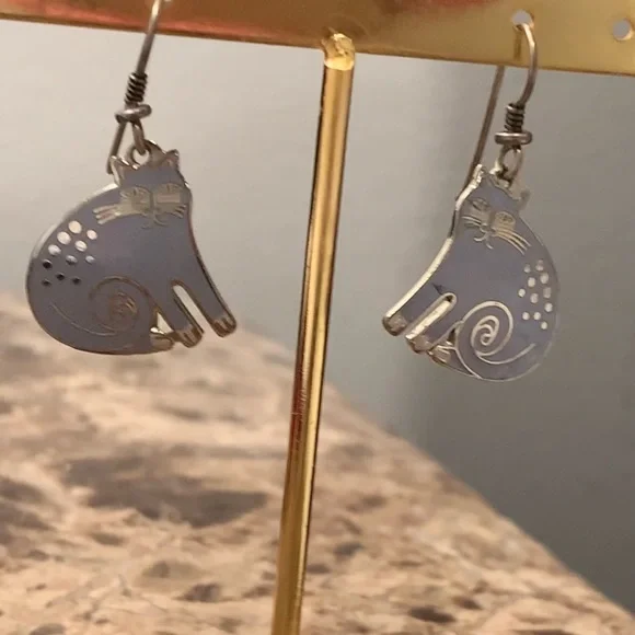 Vintage Laurel Burch Feshire Cat earrings - Picture 8 of 10